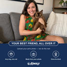 Friends in matching Women's Ringing Revelry Custom Cat Face V-Neck Dress — a group gift photo