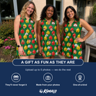 Friends in matching Women's Ringing Revelry Custom Face V-Neck Dress — a group gift photo