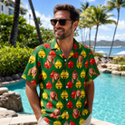Real-life photo of someone wearing Men's Ringing Revelry Custom Face Hawaiian Shirt — custom faces printed all-over