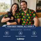 Friends in matching Women's Ringing Revelry Custom Cat Face Hawaiian Shirt — a group gift photo