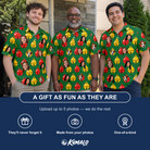 Friends in matching Men's Ringing Revelry Custom Face Polo Shirt — a group gift photo