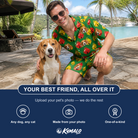 Friends in matching Men's Ringing Revelry Custom Dog Face Shirt & Shorts Set — a group gift photo