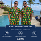 Friends in matching Men's Ringing Revelry Custom Face Shirt & Shorts Set — a group gift photo