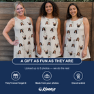 Friends in matching Women's Santa Satchels Custom Face Tank Dress — a group gift photo