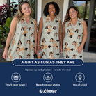 Friends in matching Women's Hoof Hootenanny Custom Face V-Neck Dress — a group gift photo