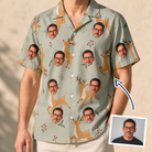 Man wearing Men's Hoof Hootenanny Custom Face Hawaiian Shirt — custom faces printed all-over