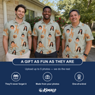 Friends in matching Men's Hoof Hootenanny Custom Face Polo Shirt — a group gift photo