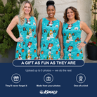 Friends in matching Women's Button Blizzard Custom Face Tank Dress — a group gift photo
