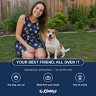 Friends in matching Women's December Dangles Custom Dog Face Tank Dress — a group gift photo