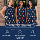 Friends in matching Women's December Dangles Custom Face Tank Dress — a group gift photo