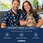 Friends in matching Women's December Dangles Custom Cat Face Hawaiian Shirt — a group gift photo