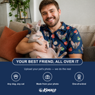 Friends in matching Men's December Dangles Custom Cat Face Polo Shirt — a group gift photo