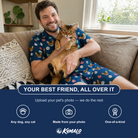 Friends in matching Men's December Dangles Custom Cat Face Shirt & Shorts Set — a group gift photo