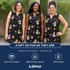 Friends in matching Women's Carrot Crooners Custom Face V-Neck Dress — a group gift photo