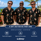 Friends in matching Men's Carrot Crooners Custom Face Hawaiian Shirt — a group gift photo