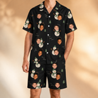 Model wearing Men's Carrot Crooners Custom Face Shirt & Shorts Set printed with kids' faces