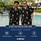 Friends in matching Men's Carrot Crooners Custom Face Shirt & Shorts Set — a group gift photo