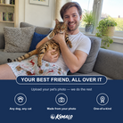 Friends in matching Men's Prancer Pranks Custom Cat Face Beach Shorts — a group gift photo