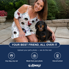 Friends in matching Women's Prancer Pranks Custom Dog Face Off-Shoulder Dress — a group gift photo