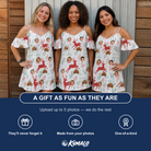 Friends in matching Women's Prancer Pranks Custom Face Off-Shoulder Dress — a group gift photo