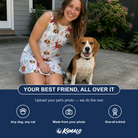 Friends in matching Women's Prancer Pranks Custom Dog Face Tank Dress — a group gift photo