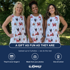 Friends in matching Women's Prancer Pranks Custom Face Tank Dress — a group gift photo