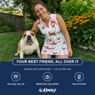 Friends in matching Women's Prancer Pranks Custom Dog Face V-Neck Dress — a group gift photo
