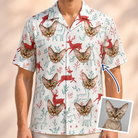 Man wearing Men's Prancer Pranks Custom Cat Face Hawaiian Shirt — custom faces printed all-over