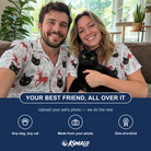 Friends in matching Men's Prancer Pranks Custom Cat Face Hawaiian Shirt — a group gift photo
