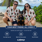 Friends in matching Women's Prancer Pranks Custom Dog Face Hawaiian Shirt — a group gift photo