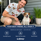 Friends in matching Men's Prancer Pranks Custom Dog Face Polo Shirt — a group gift photo
