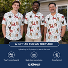 Friends in matching Men's Prancer Pranks Custom Face Polo Shirt — a group gift photo