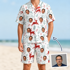 Man wearing Men's Prancer Pranks Custom Face Shirt & Shorts Set — custom faces printed all-over