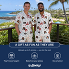 Friends in matching Men's Prancer Pranks Custom Face Shirt & Shorts Set — a group gift photo