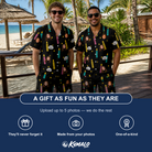 Friends in matching Men's Wick Winks Custom Face Shirt & Shorts Set — a group gift photo