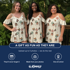 Friends in matching Women's Candy Constellation Custom Face Off-Shoulder Dress — a group gift photo
