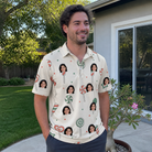 Real-life photo of someone wearing Men's Candy Constellation Custom Face Polo Shirt — custom faces printed all-over