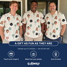 Friends in matching Men's Candy Constellation Custom Face Polo Shirt — a group gift photo