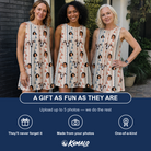 Friends in matching Women's Pennant Parade Custom Face Tank Dress — a group gift photo