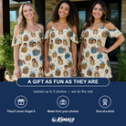 Friends in matching Women's Gift Glee Custom Face Off-Shoulder Dress — a group gift photo