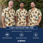 Friends in matching Men's Gift Glee Custom Face Polo Shirt — a group gift photo