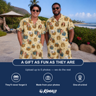 Friends in matching Men's Gift Glee Custom Face Shirt & Shorts Set — a group gift photo
