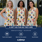 Friends in matching Women's Sweet Stackers Custom Face V-Neck Dress — a group gift photo