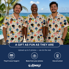 Friends in matching Men's Sweet Stackers Custom Face Hawaiian Shirt — a group gift photo