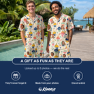 Friends in matching Men's Sweet Stackers Custom Face Shirt & Shorts Set — a group gift photo