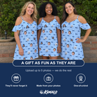 Friends in matching Women's Flirt Filters Custom Face Off-Shoulder Dress — a group gift photo