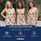 Friends in matching Women's Glitz Gals Custom Face Tank Dress — a group gift photo