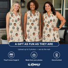 Friends in matching Women's Glitz Gals Custom Face V-Neck Dress — a group gift photo