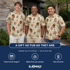 Friends in matching Men's Glitz Gals Custom Face Polo Shirt — a group gift photo