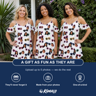 Friends in matching Women's Vow Visors Custom Face Off-Shoulder Dress — a group gift photo